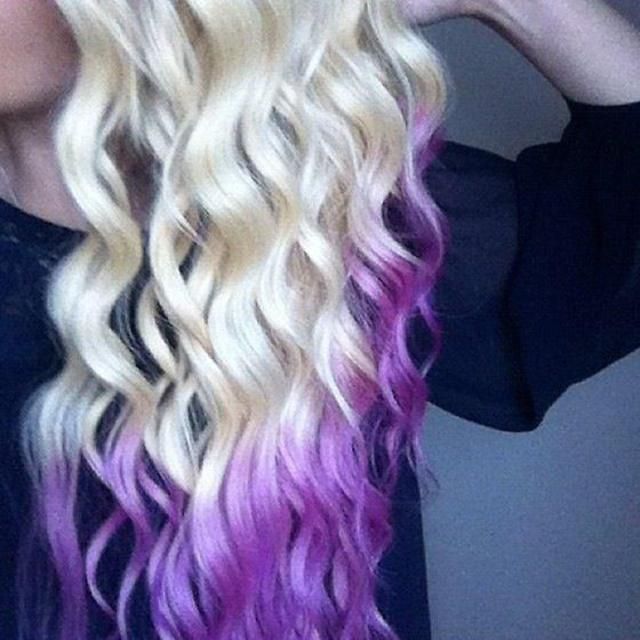 Blonde with Vivid Purple Dip Dye Ends Blonde with Vivid Purple Dip Dye Ends — Blonde 2027 with Purple Hair