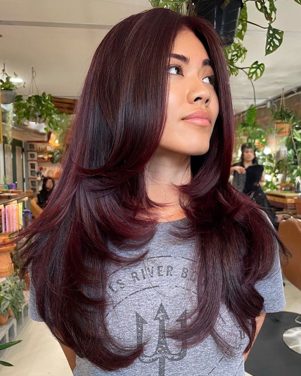 Deep Burgundy With Cool Undertones Deep Burgundy With Cool Undertones — True Winter Hair Color 2027