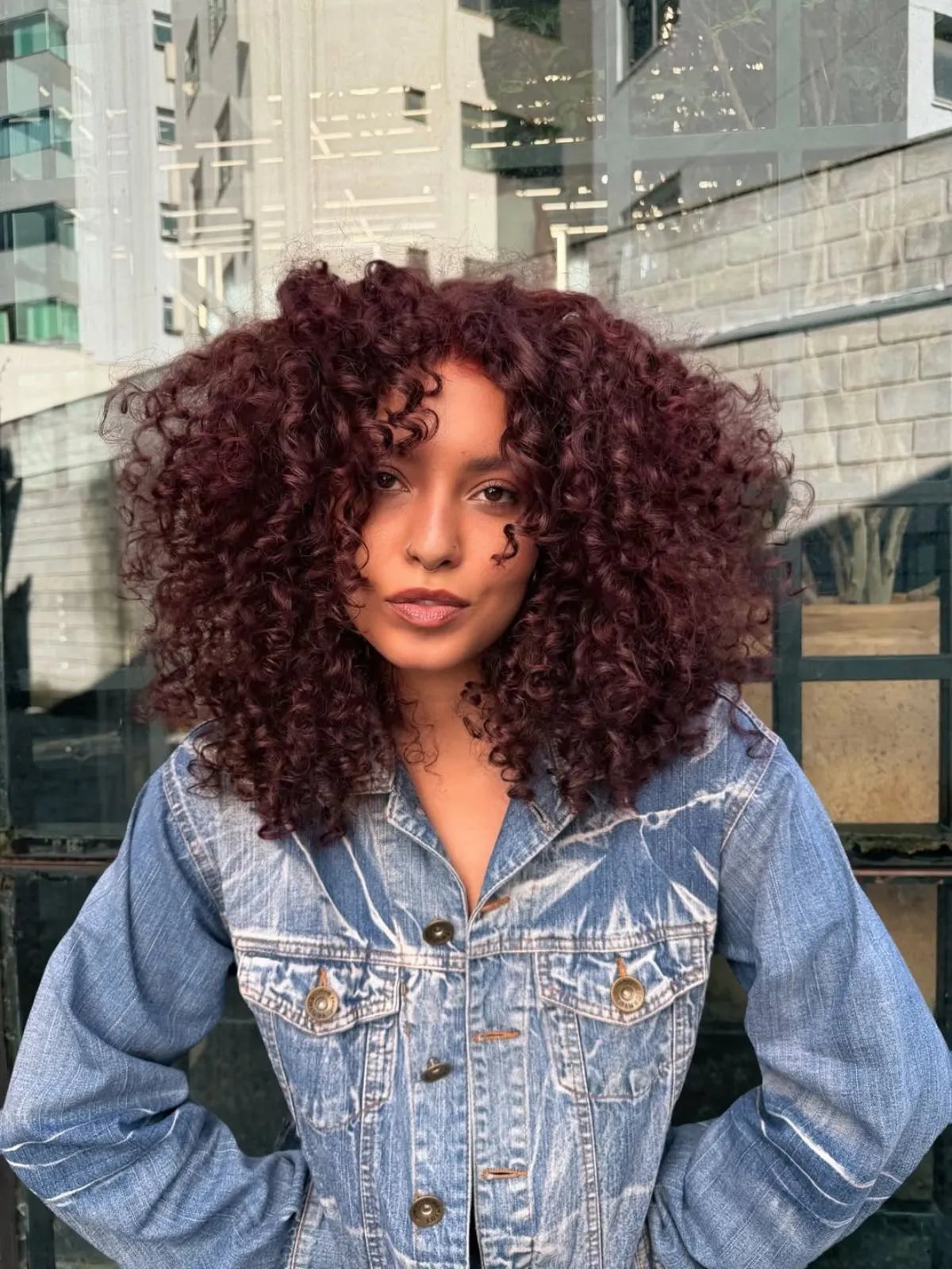 Deep Burgundy Shoulder-Length Curls Deep Burgundy Shoulder-Length Curls — Hair Color 2027 for Curly Hair