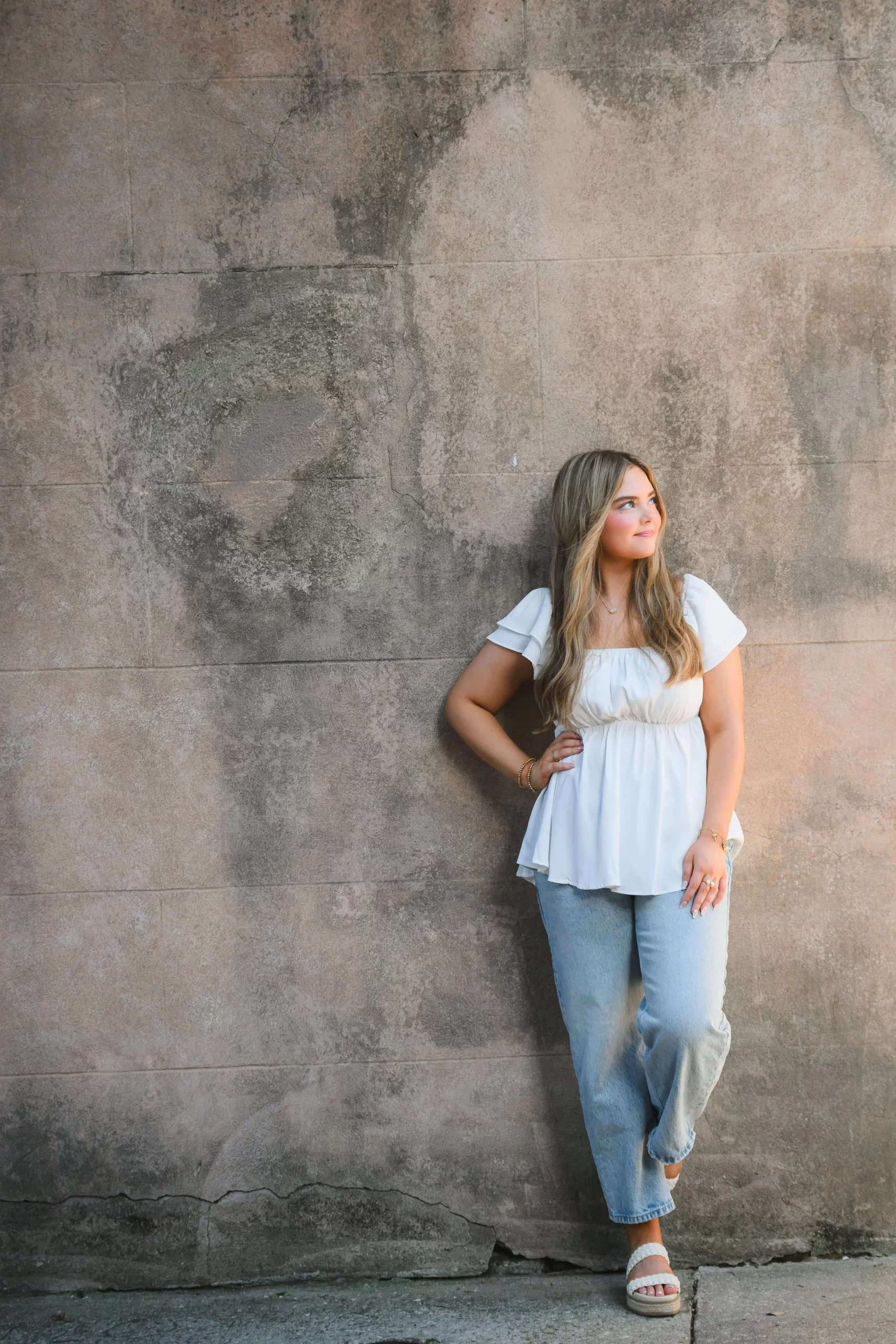 Ruffled Peasant Blouse with Relaxed Fit Jeans Ruffled Peasant Blouse with Relaxed Fit Jeans — Charleston Outfits 2027