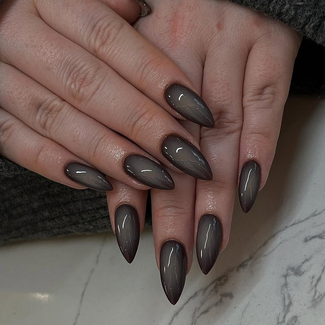 Smoky Grey Aura Effect Nails Smoky Grey Aura Effect Nails — Winter Formal Nails 2027