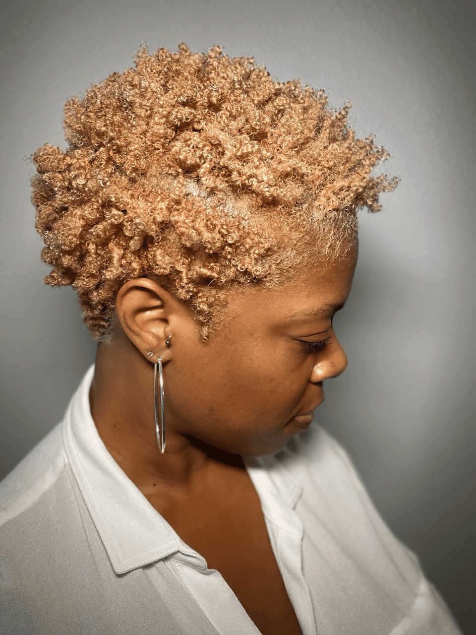 Thick Blonde Pixie with Defined Curls — Pixie 2027 for Natural Hair