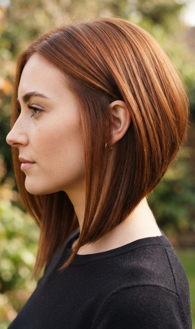 Angled Copper Bob Angled Copper Bob — Bob 2027 for Straight Hair
