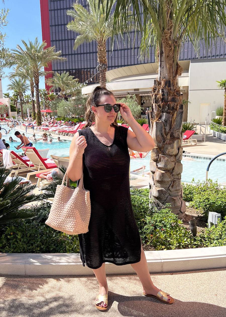 Black Crochet Cover-Up for Poolside Relaxation Black Crochet Cover-Up for Poolside Relaxation — Vegas Outfits 2027