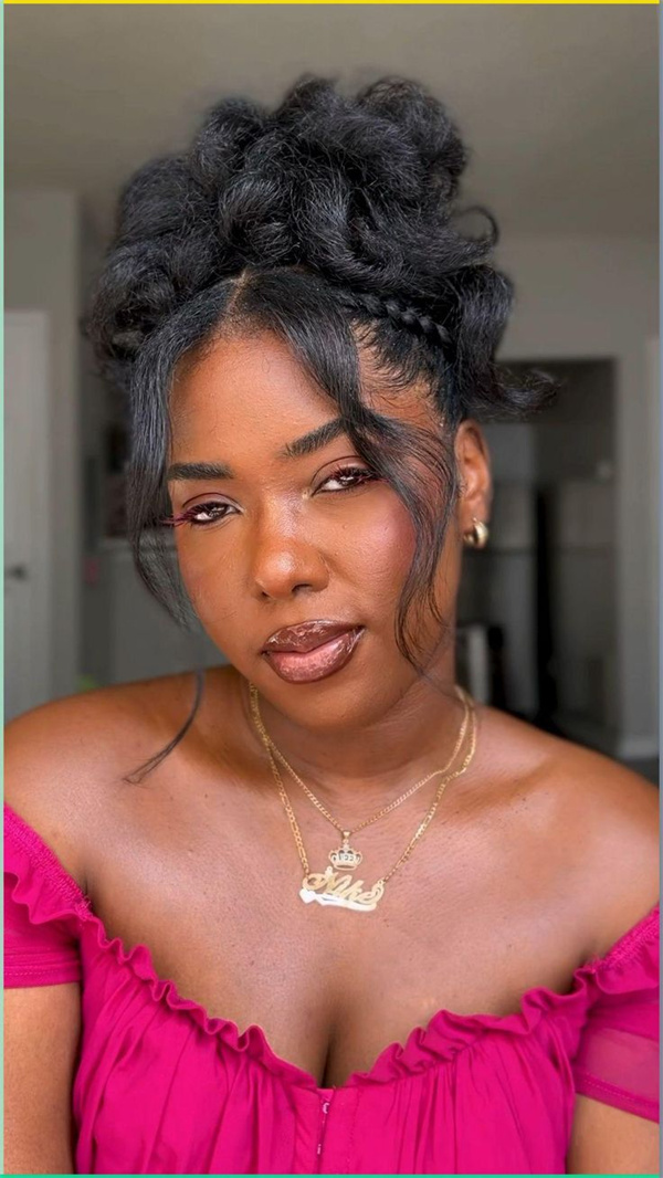 Voluminous Top Knot With Tendrils Voluminous Top Knot With Tendrils — 4C Hairstyles 2027