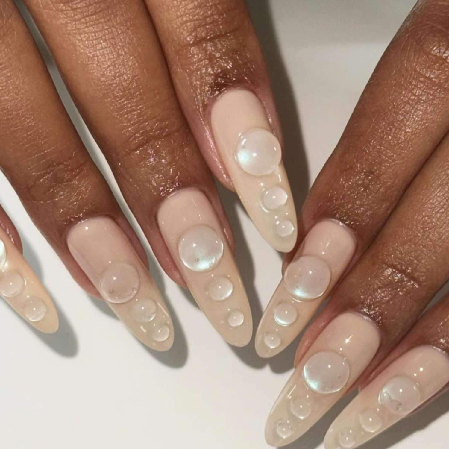 3D Water Drop Effect On All Nails Visual Idea 3D Water Drop Effect On All Nails Visual Idea — Neutral Nails 2027