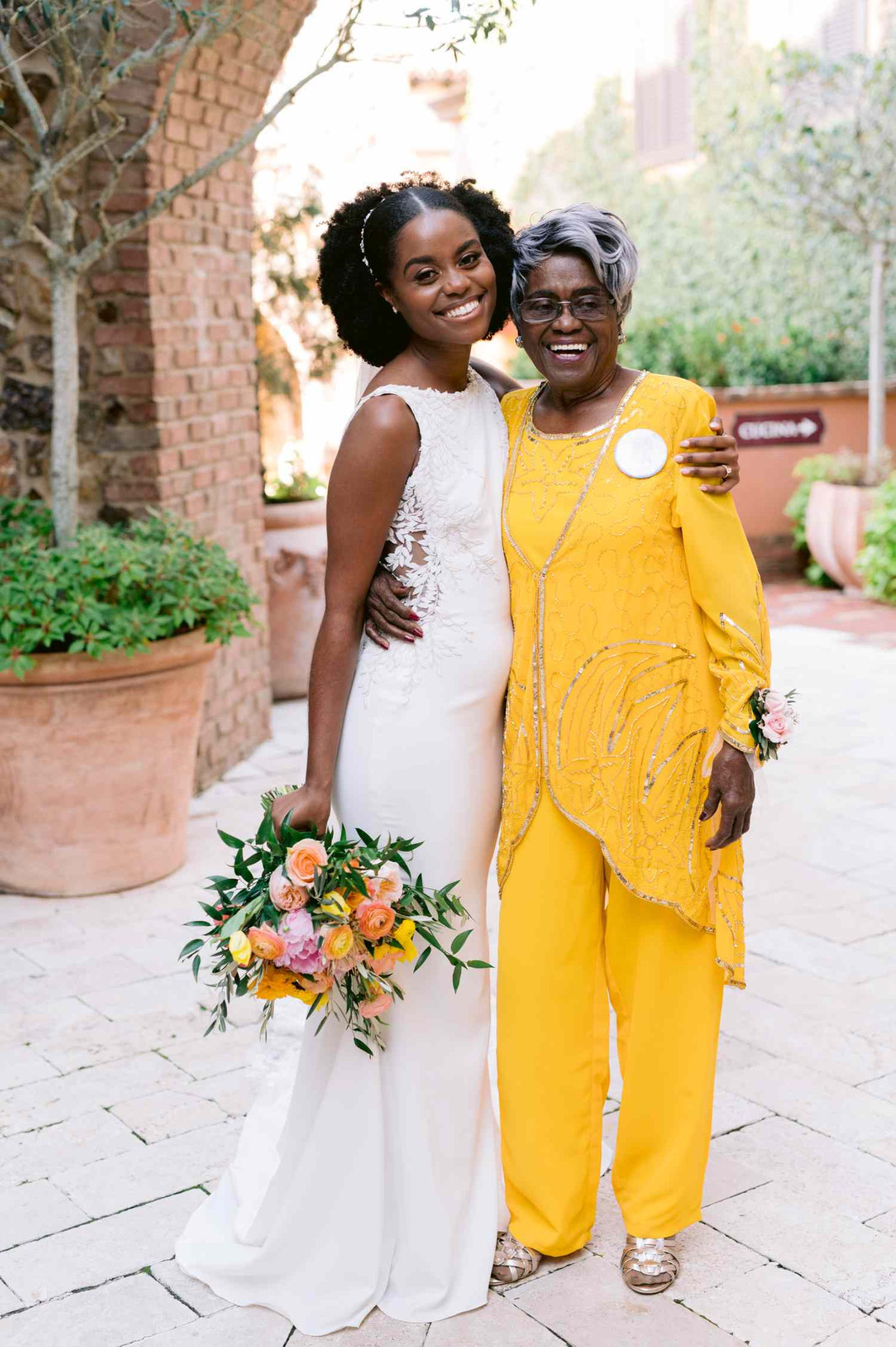 Vibrant Yellow Beaded Jacket and Trousers Ensemble Vibrant Yellow Beaded Jacket and Trousers Ensemble — Grandmother of the Bride Outfits 2027