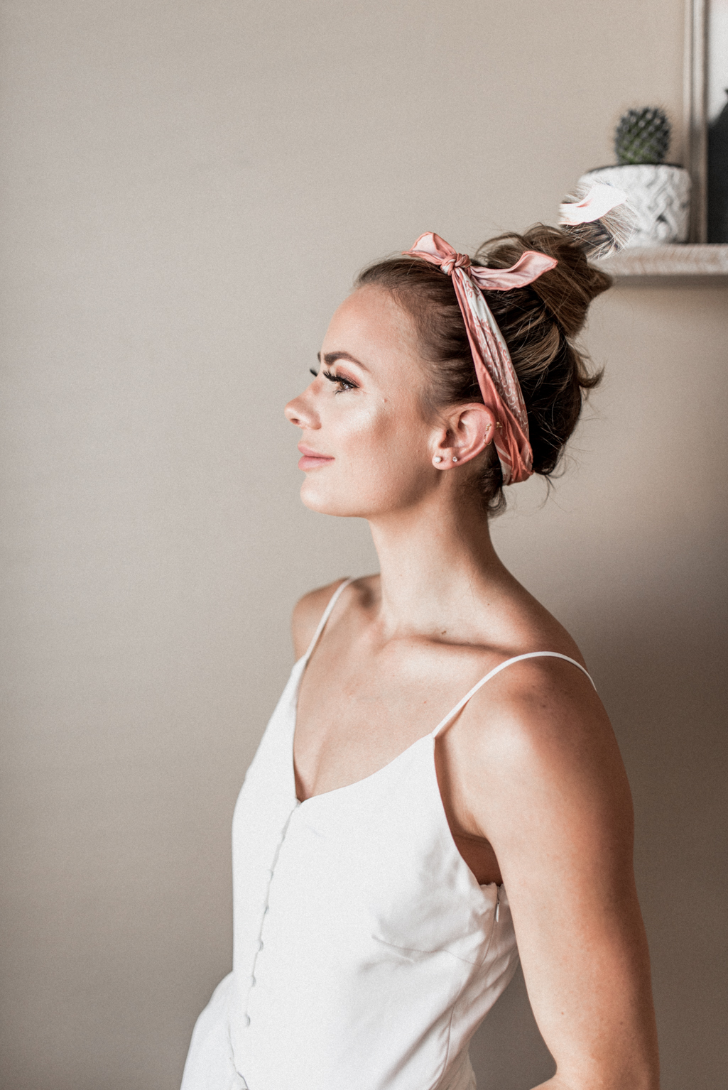 Messy Bun With Scarf Bow Messy Bun With Scarf Bow — Scarf Hairstyles 2027