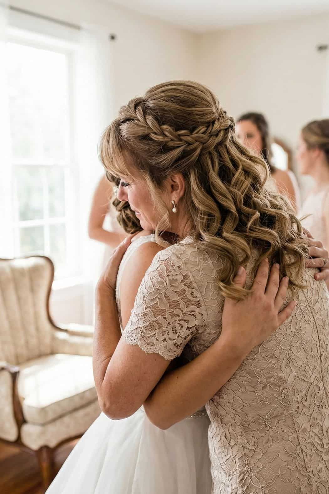 Blonde Half-Up With Braided Detail — Down Mother of the Bride Hairstyles 2027