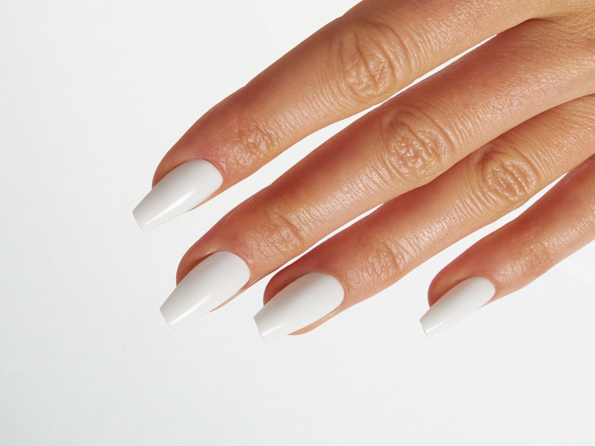 Solid Opaque White Glossy Coffin Nails Solid Opaque White Glossy Coffin Nails — Winter Coffin Nails 2027