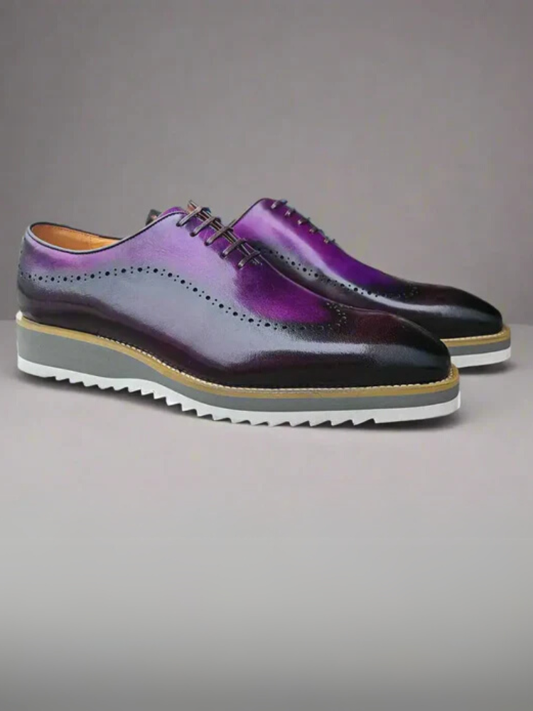 Two-Tone Purple Leather Oxford Dress Shoes Two-Tone Purple Leather Oxford Dress Shoes — Purple Leather Outfits 2027