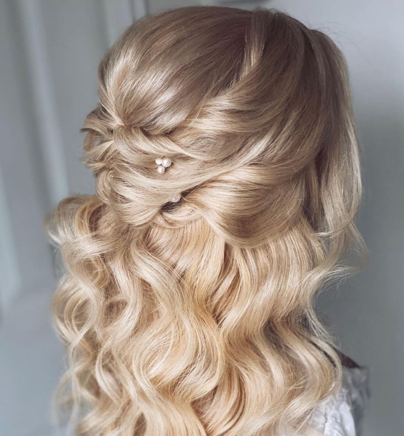 Platinum Blonde Twisted Detail Pearls Platinum Blonde Twisted Detail Pearls — Half Up Half Down Hairstyles 2027 with Weave