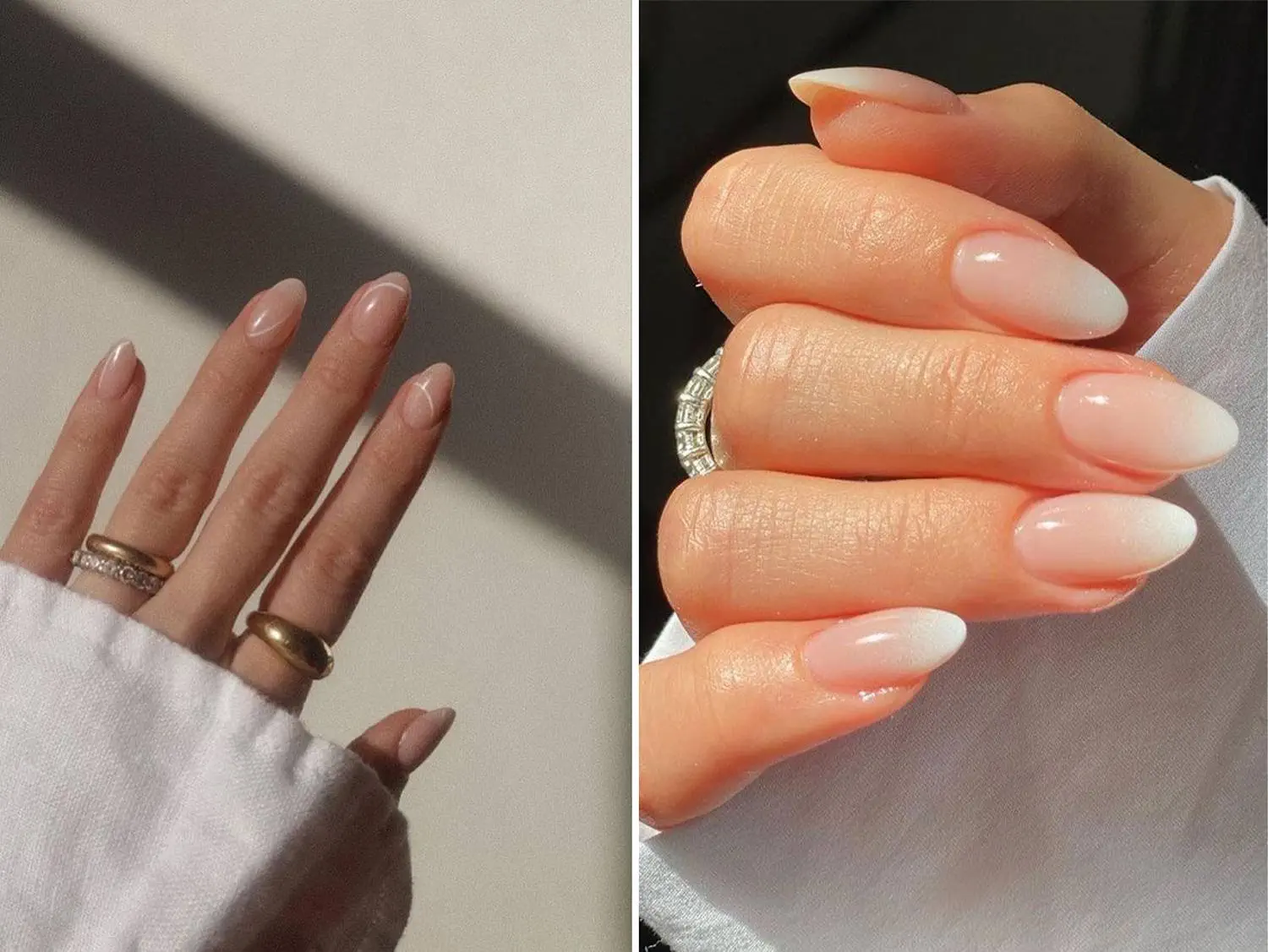 Sheer Pink Silver Bead French Sheer Pink Silver Bead French — Simple Wedding Nails 2027