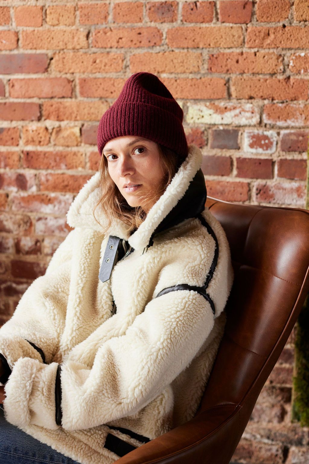 Textured Cream Shearling Jacket Detail Textured Cream Shearling Jacket Detail — Cozy Winter Outfits 2027