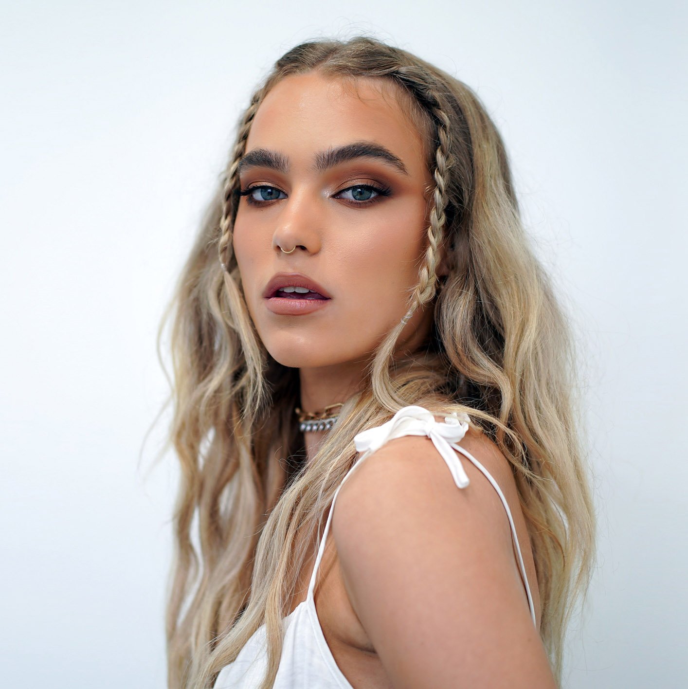 Blonde Waves With Face Braids Blonde Waves With Face Braids — Halo Extensions Hairstyles 2027