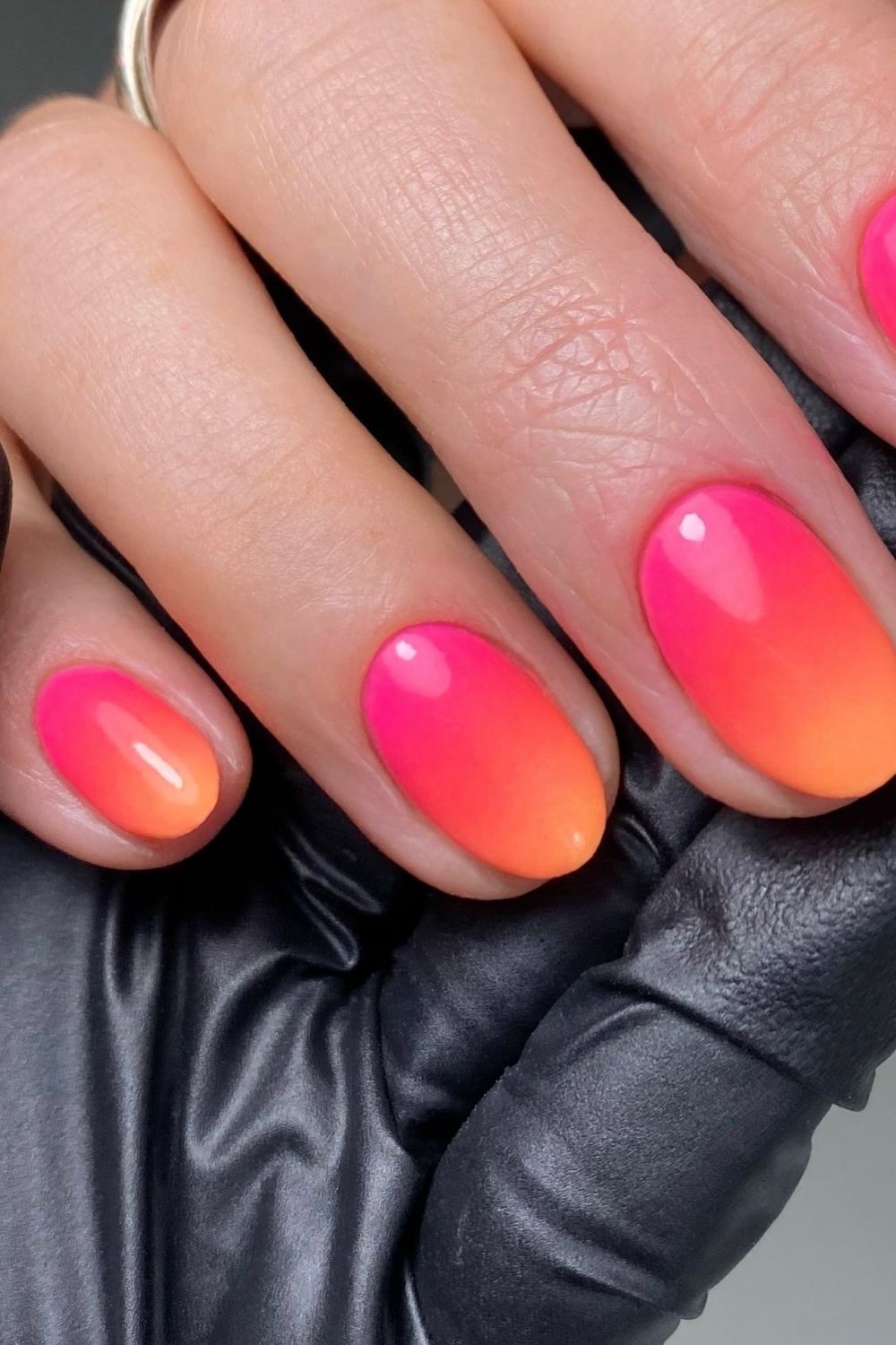 Hot Pink Coral Orange Oval Ombre Nails Hot Pink Coral Orange Oval Ombre Nails — Neon Ombre Nails 2027