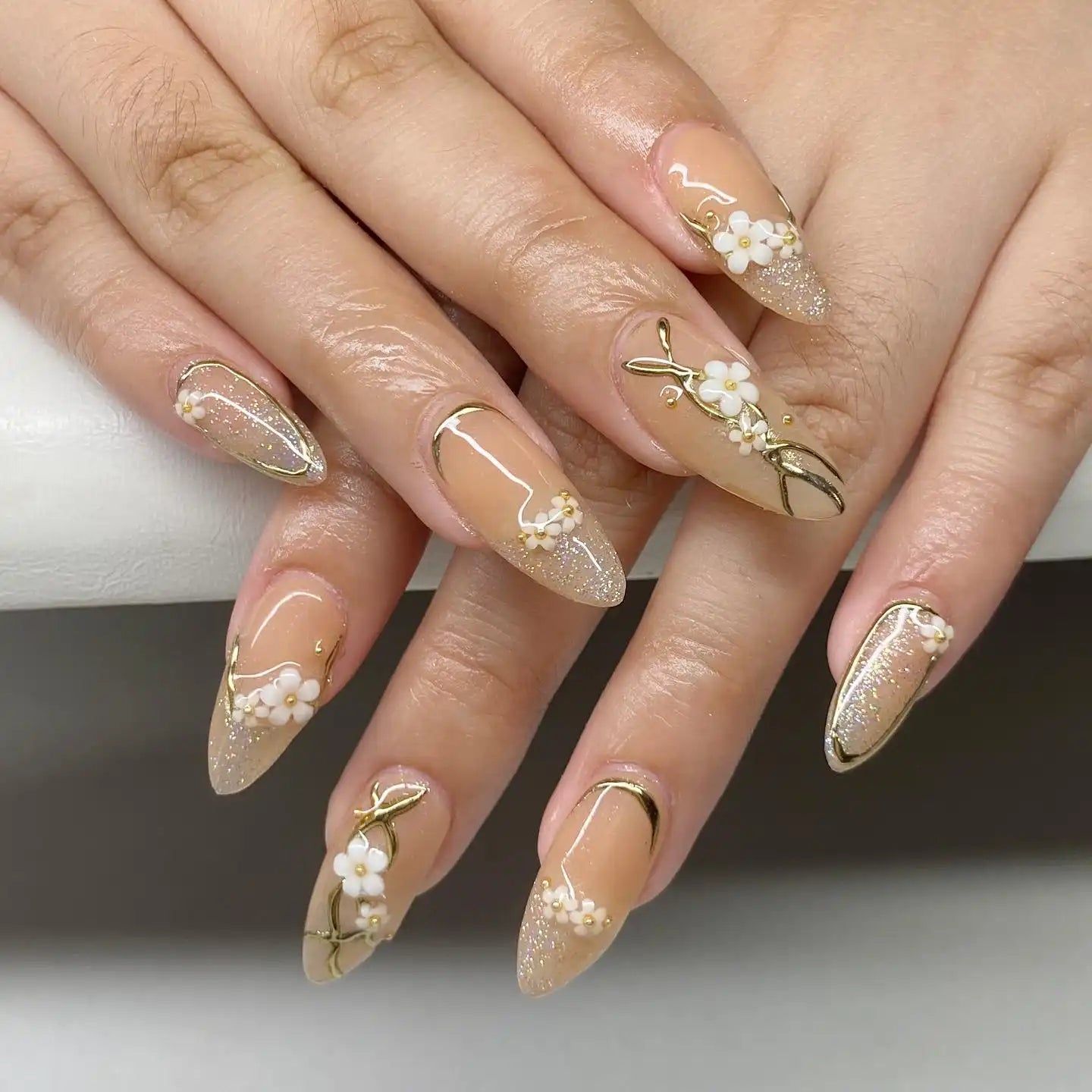 Glossy With Glitter Visual Idea Glossy With Glitter Visual Idea — Long Wedding Nails 2027