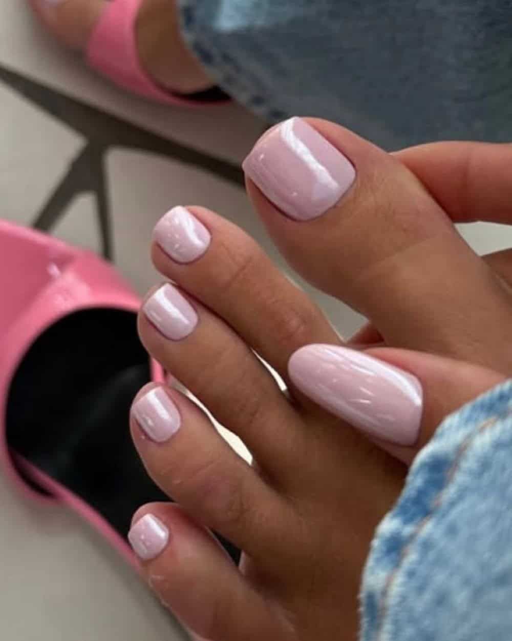 Milky Pearlescent Glossy Pearlescent Glossy Light Pink Toes Milky Pearlescent Glossy Pearlescent Glossy Light Pink Toes — Light Pink Toe Nails 2027