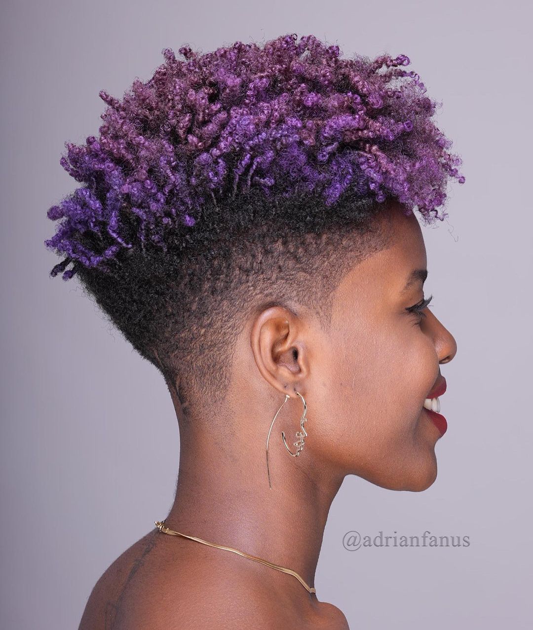 Purple Violet Ombre On Shaved Sides Purple Violet Ombre On Shaved Sides — Plum Hair 2027