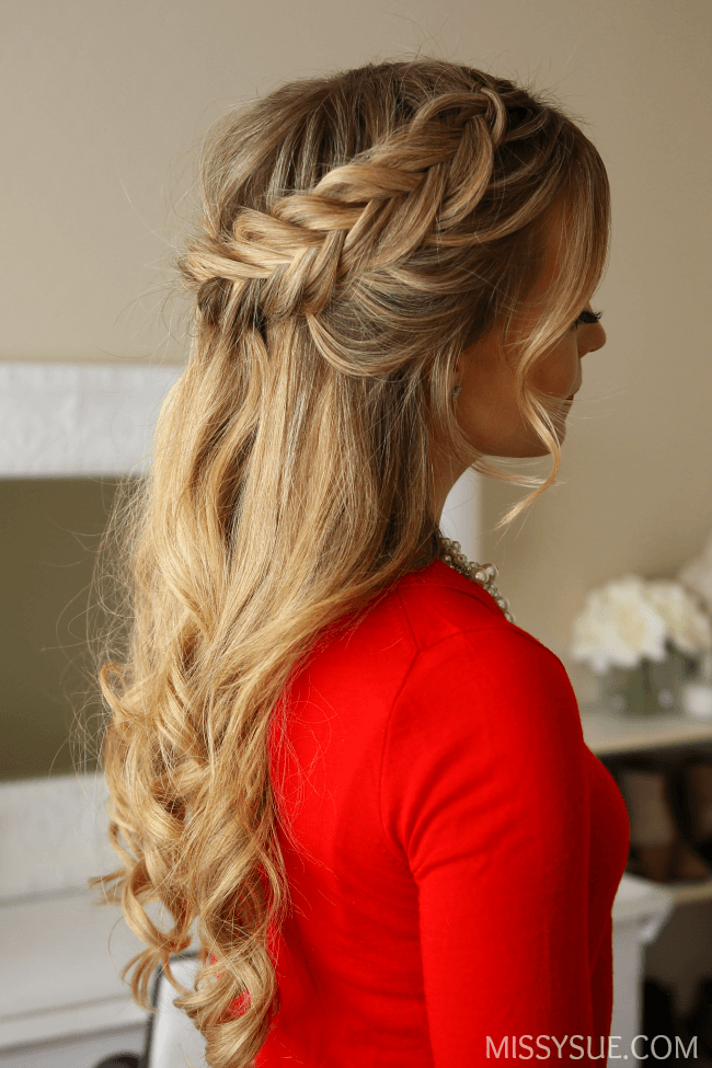 Waterfall Braid With Loose Waves — Holiday Party Hairstyles 2026