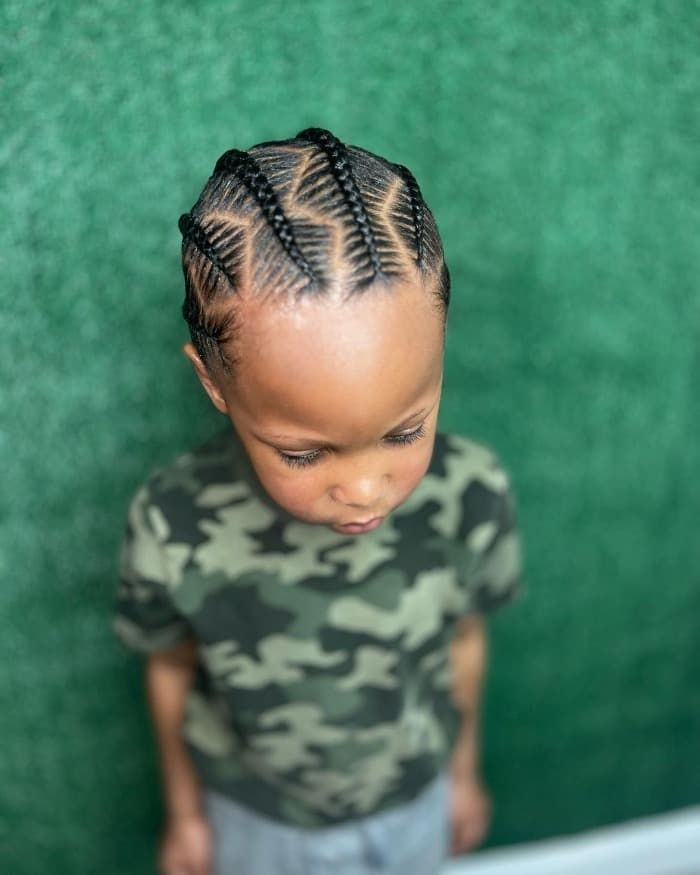 Cornrows With A Distinct Side Part — Kids Braids 2027
