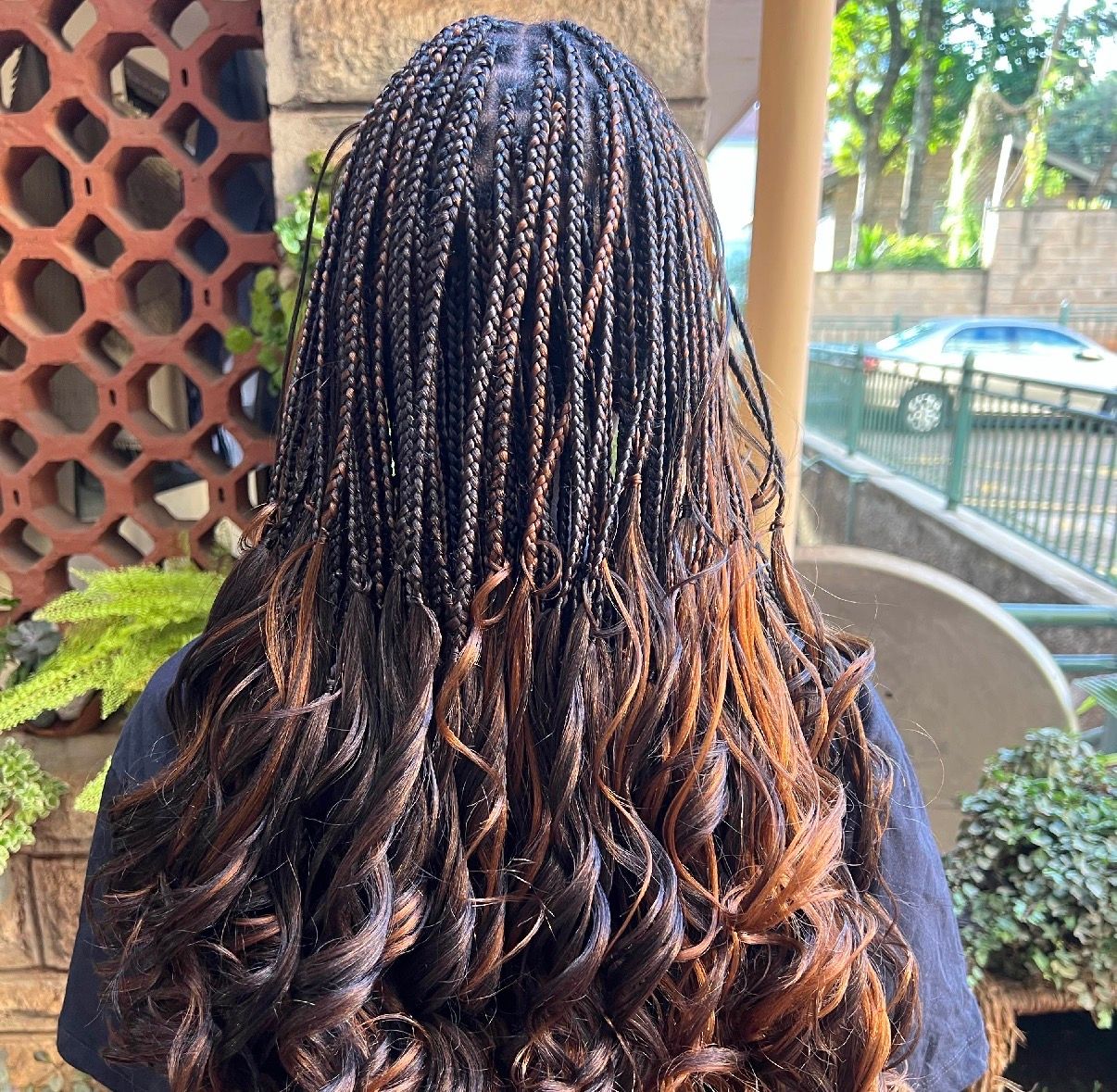 Black And Brown Visual Idea — Long Knotless Braids 2027