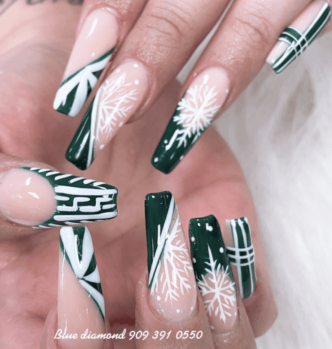 Winter Christmas Visual Idea — Long Christmas Nails 2026