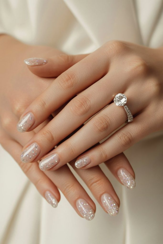 Sparkling Glitter Almond Nails Sparkling Glitter Almond Nails — Classy Wedding Nails 2027