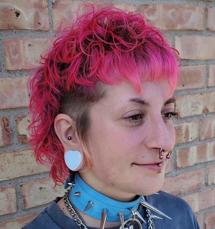 Hot Pink Curly Mohawk — Alt Hairstyles 2027