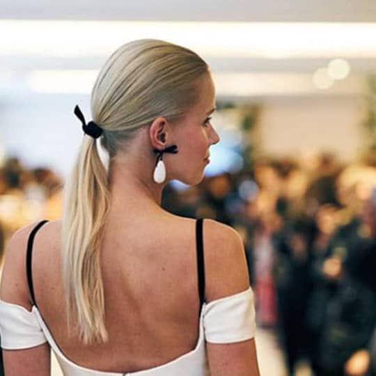 Sleek Low Ponytail With Black Ribbon Sleek Low Ponytail With Black Ribbon — Hair Bow Hairstyles 2027