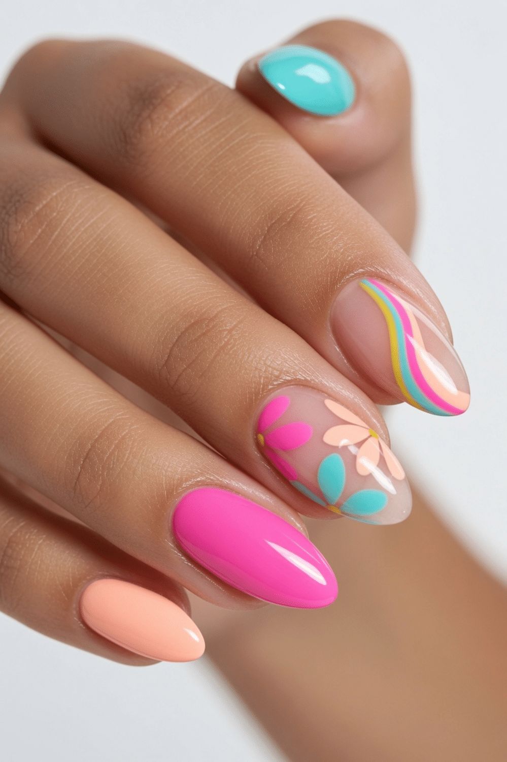 Swirls And Flower Motif Visual Idea Swirls And Flower Motif Visual Idea — Neon Acrylic Nails 2027