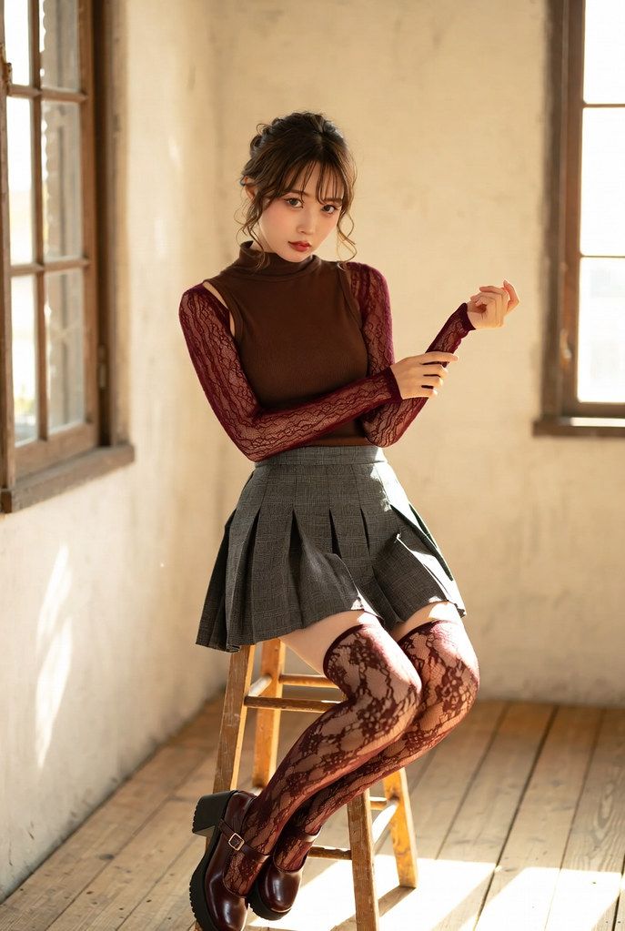 Layered Lace and Plaid Mini for a Casual Statement Layered Lace and Plaid Mini for a Casual Statement — Plaid Mini Skirt Outfits 2027