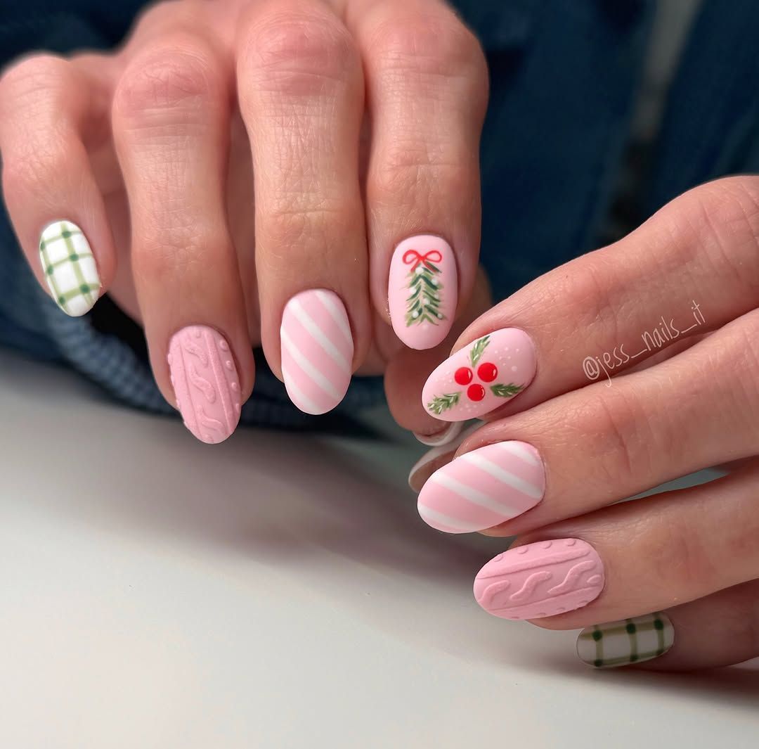 Neat Application Clean Lines Visual Idea — Christmas Sweater Nails 2026