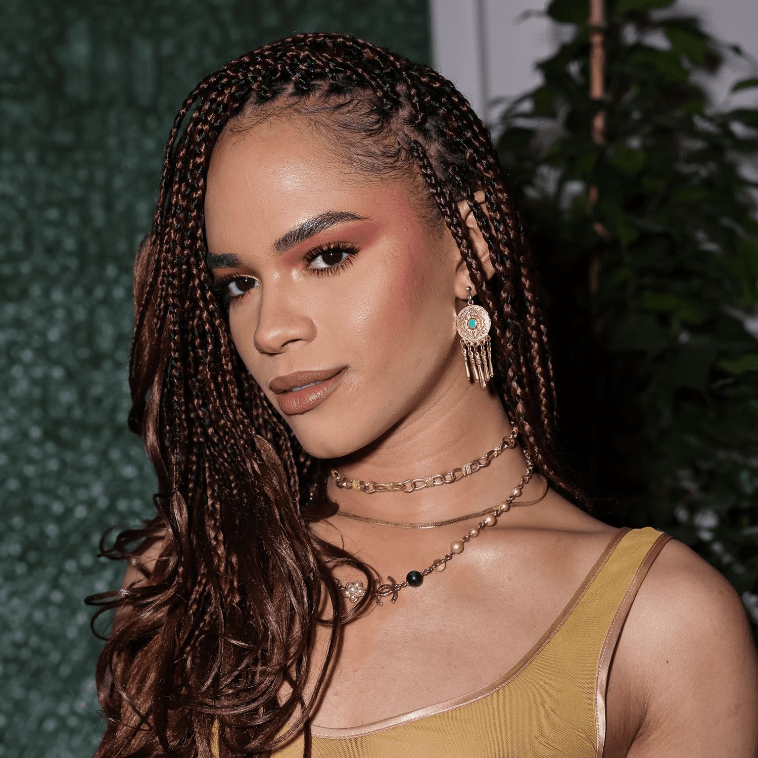 Medium Box Braids With Side-Swept Bangs — Party Hairstyles 2027