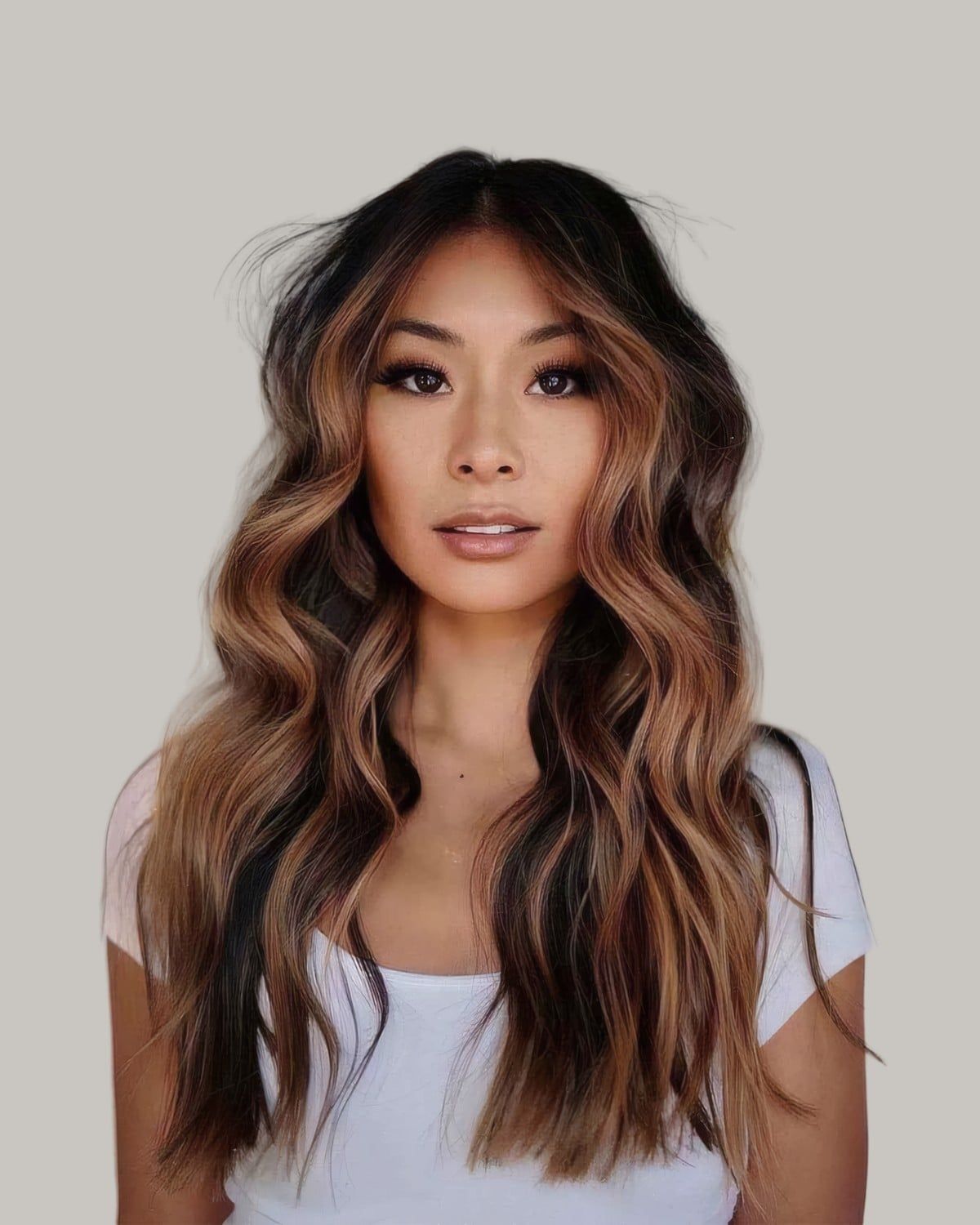 Dark Brown Base With Ash Blonde Balayage Ash Blonde Balayage With Curtain Bangs — Balayage on Dark Brown Hair 2027