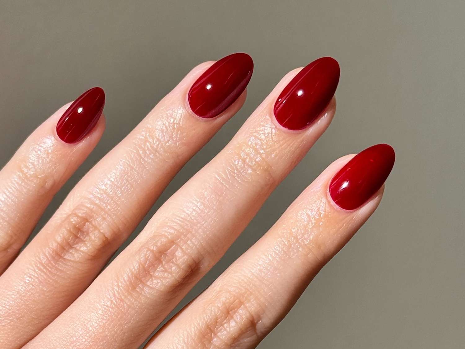 Classic Deep Dark Red Oval — Nails 2027 for Women Over 40