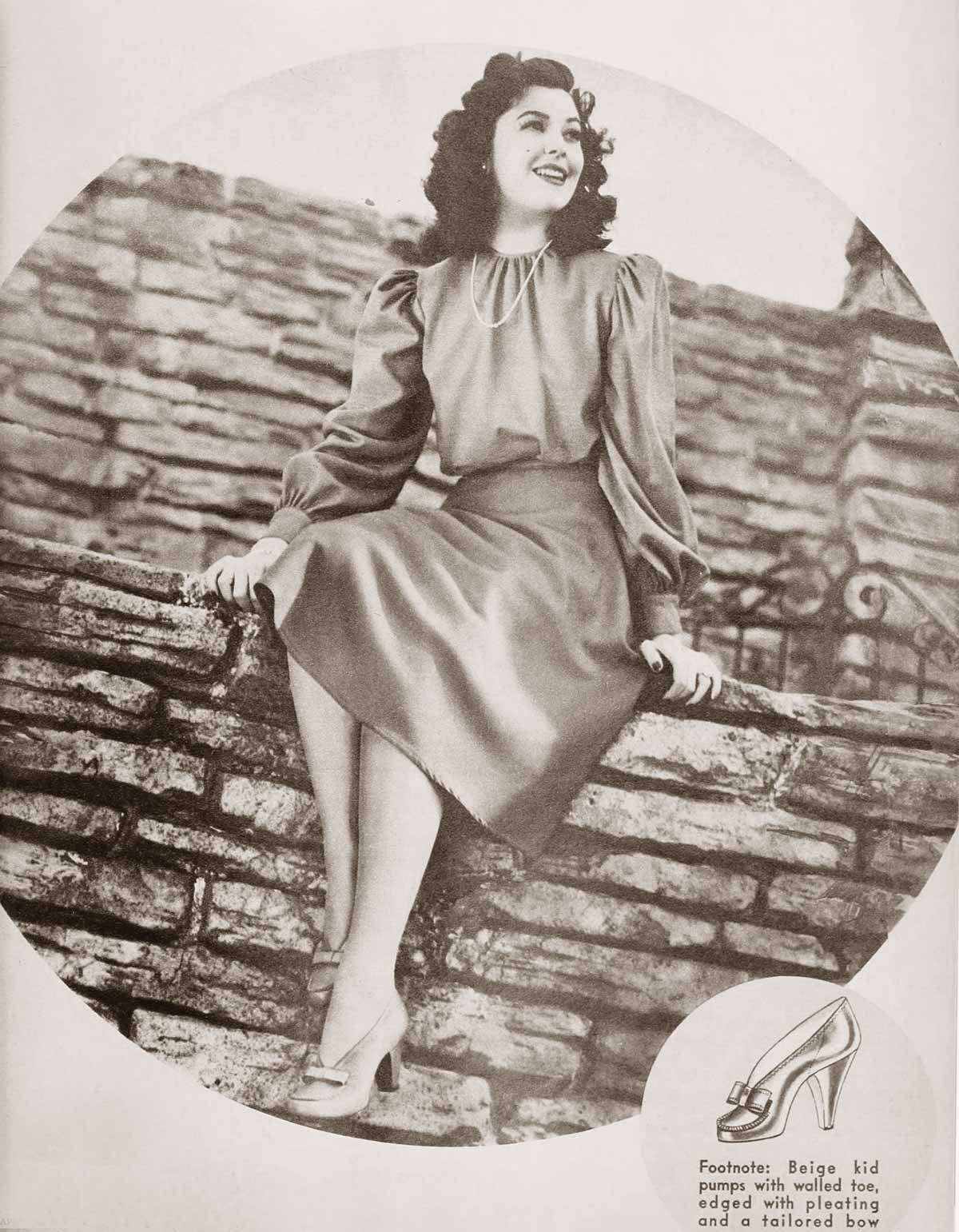 Puff-Sleeved Blouse and Full Skirt Ensemble Puff-Sleeved Blouse and Full Skirt Ensemble — Old Hollywood Outfits 2027