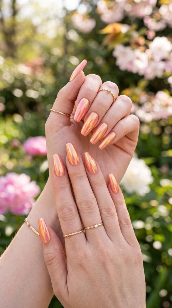 Chrome Visual Idea Chrome Visual Idea — Peach Chrome Nails 2027
