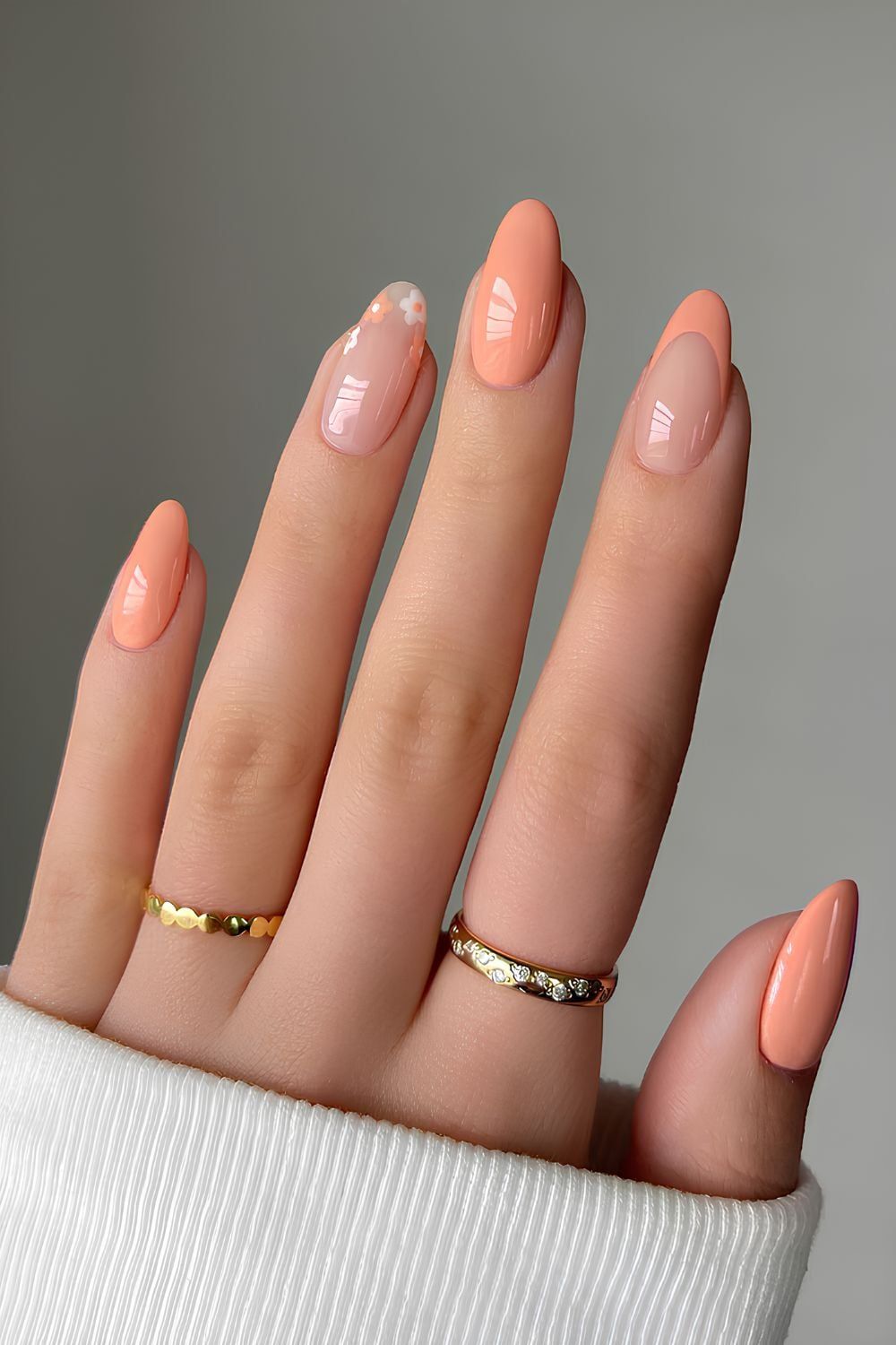 Glossy Metallic Foil Visual Idea Glossy Metallic Foil Visual Idea — Peach Almond Nails 2027