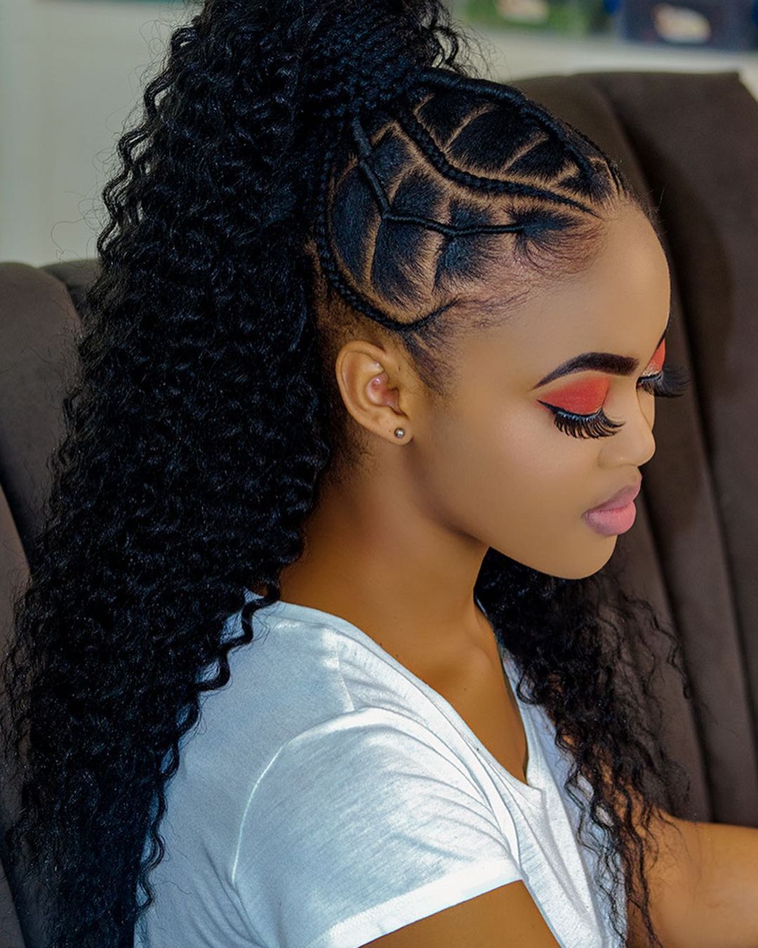 Black Curly Braided Ponytail With Cornrows Black Curly Braided Ponytail With Cornrows — Braided Ponytail 2027