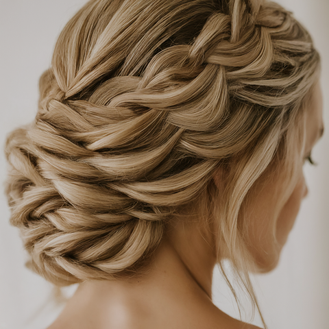 Ash Blonde Braided Updo with Waves Ash Blonde Braided Updo with Waves — Prom Hairstyles 2027 for Medium Hair