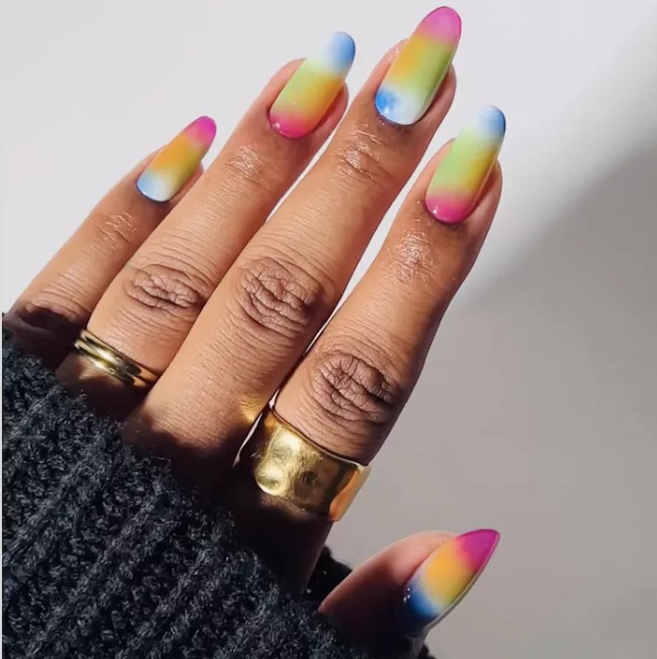 Bright Multi-Color Abstract Gradient Bright Multi-Color Abstract Gradient — Airbrush Nails 2027