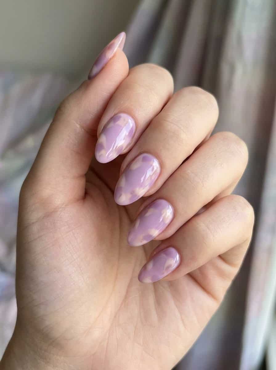 Subtle Abstract Lilac Almond Nails Subtle Abstract Lilac Almond Nails — Pastel Almond Nails 2027