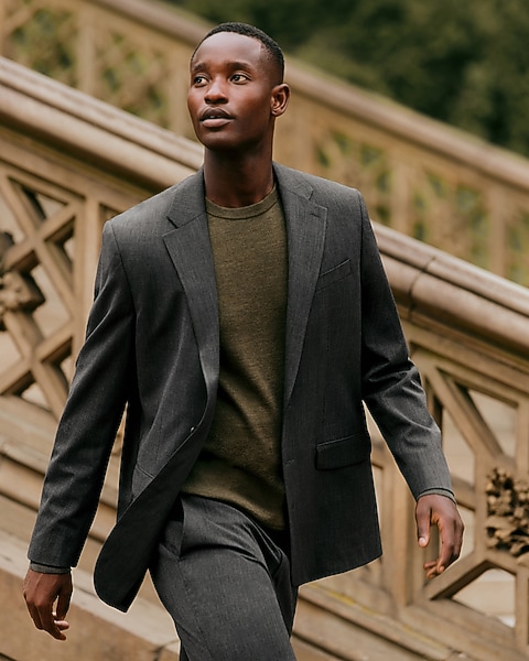 Charcoal Suit Jacket: Smart Casual with Olive Green Sweater Charcoal Suit Jacket: Smart Casual with Olive Green Sweater — Charcoal Outfits 2027
