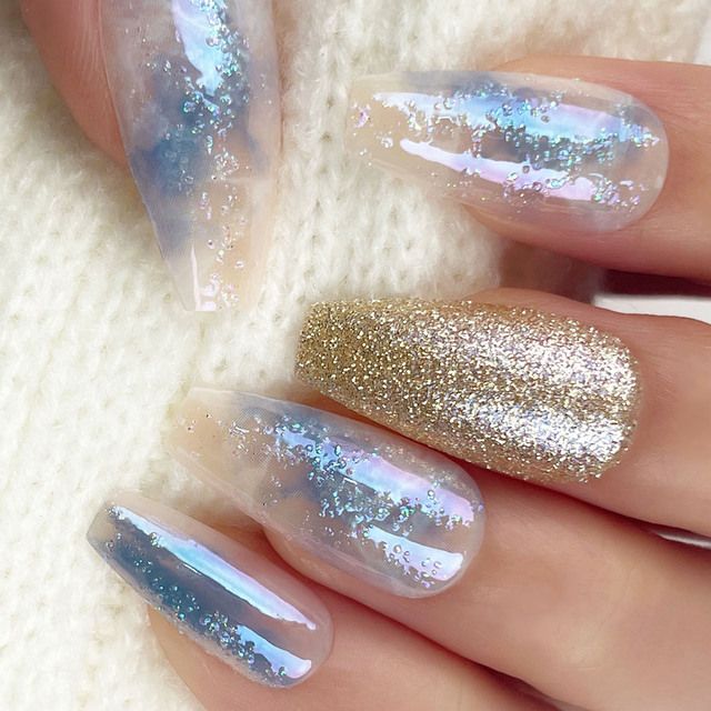 Glossy With Embedded Glitter And Flakes Visual Idea Glossy With Embedded Glitter And Flakes Visual Idea — Retail Nails 2027