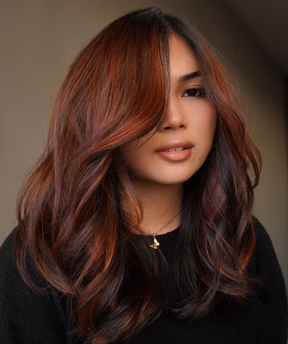 Collarbone Layers With Subtle Auburn Highlights Collarbone Layers With Subtle Auburn Highlights — Dark Auburn Hair 2027