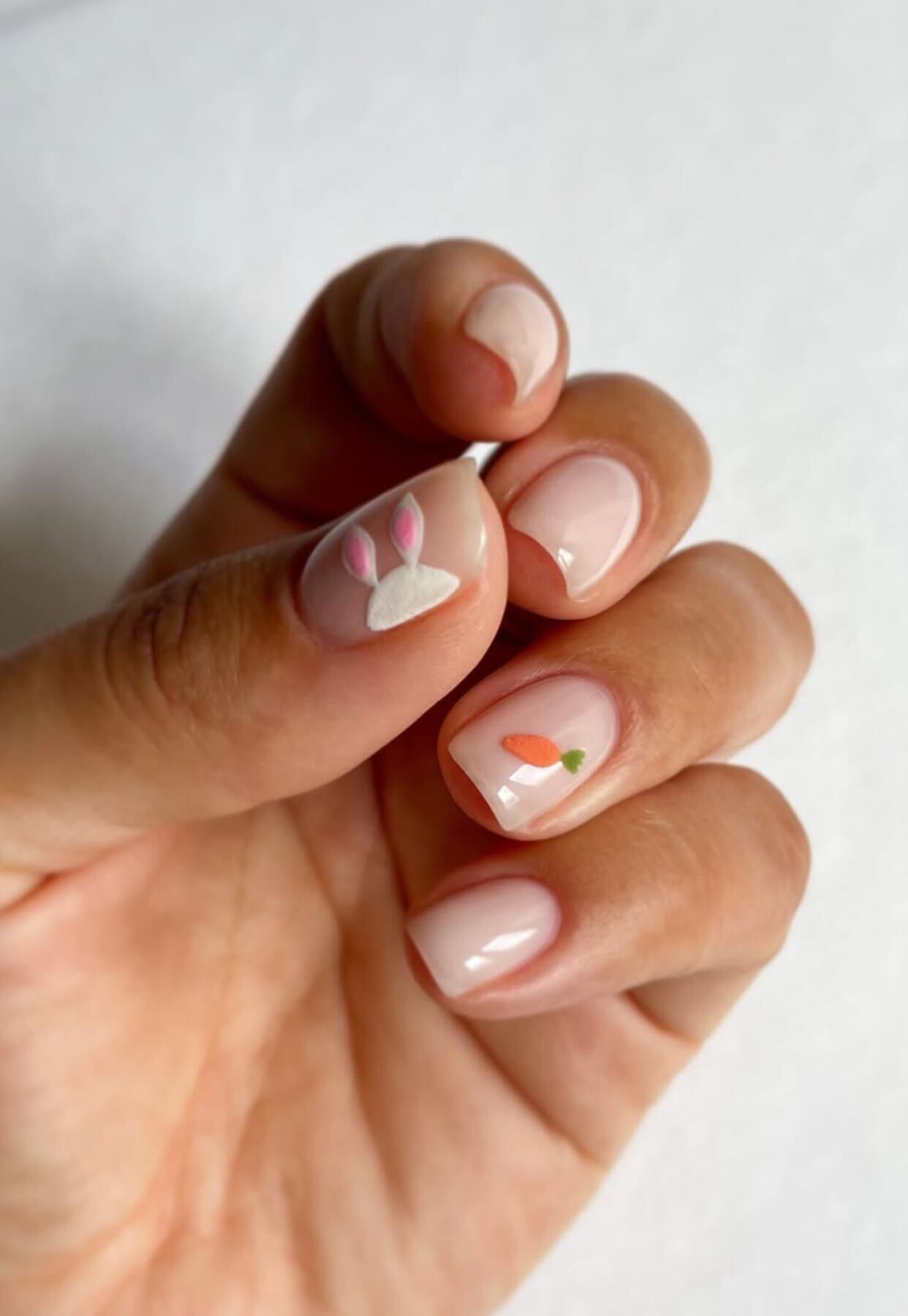 Subtle Bunny Ears and Carrot Nails Subtle Bunny Ears and Carrot Nails — Easter French Tip Nails 2027