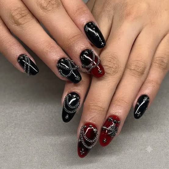 Glossy Some 3D Elements Visual Idea — Red Hello Kitty Nails 2027