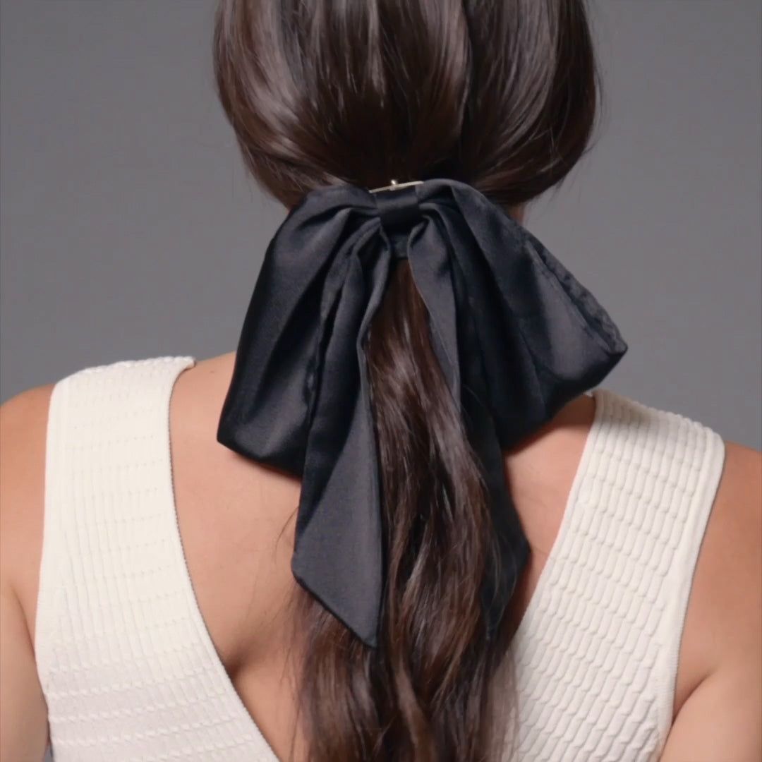 Sleek Ponytail With Oversized Satin Bow — Big Bow Hairstyles 2027
