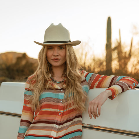 Stripes and Straw: The Quintessential Western Shirt Ensemble Stripes and Straw: The Quintessential Western Shirt Ensemble — Western Outfits 2027